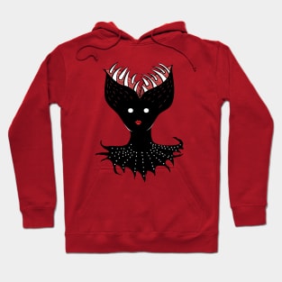 Creepy Girl Demon Has Opened Head With Teeth Hoodie